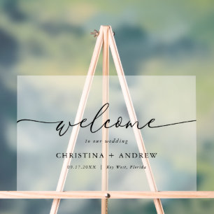 Elegantes Minimalistisches Hochzeitstipendium Acrylschild