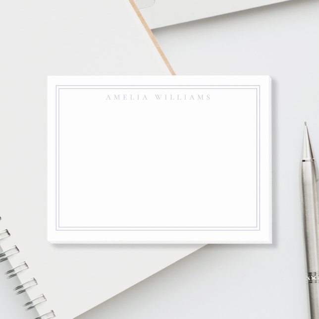 Elegantes minimalistisches Lavendel-Monogramm Post-it Klebezettel (Von Creator hochgeladen)