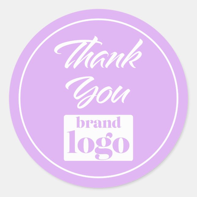 Elegantes Minimalistisches Logo Vielen Dank, Lilac Runder Aufkleber (Vorderseite)
