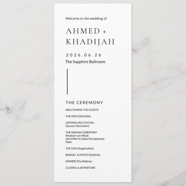 Elegantes minimalistisches modernes islamisches Ho Programm (Vorderseite)