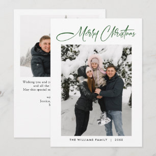 Elegantes minimalistisches modernes Weihnachtsfoto Feiertagskarte