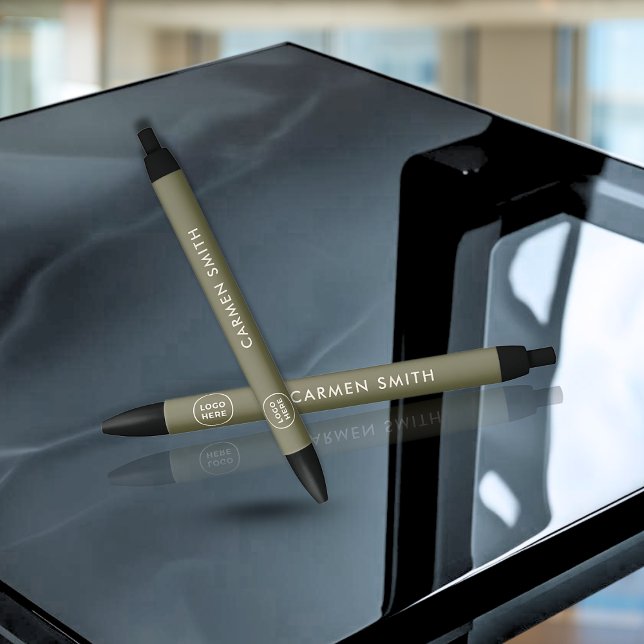 Elegantes, minimalistisches Monogram-Ölive mit Log Kugelschreiber (Von Creator hochgeladen)