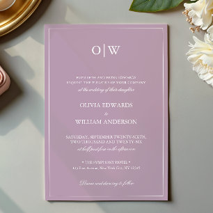 Elegantes Minimalistisches Monogramm Hochzeit Einladung