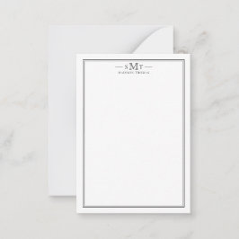 Elegantes Minimalistisches Monogramm mit drei Buch Mitteilungskarte