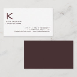 Elegantes Minimalistisches Monogramm Personalisier Visitenkarte