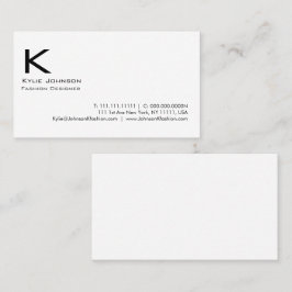 Elegantes Minimalistisches Monogramm Personalisier Visitenkarte