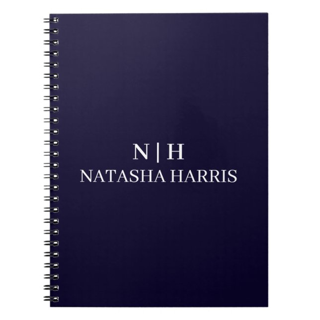 Elegantes minimalistisches Monogramm Professional  Notizblock (Vorderseite)