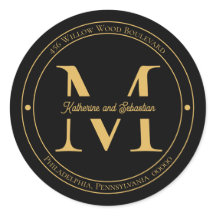 Elegantes Minimalistisches Monogramm-Rücksendeadre