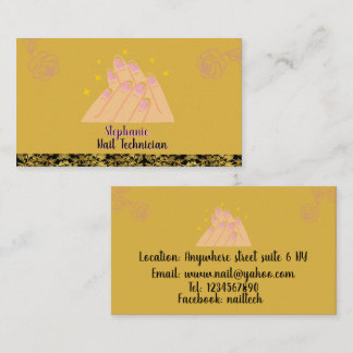 Elegantes minimalistisches Nageltech-Logo Visitenkarte