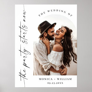Elegantes Minimalistisches Party beginnt jetzt Hoc Poster