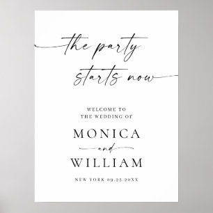 Elegantes Minimalistisches Party beginnt jetzt Hoc Poster