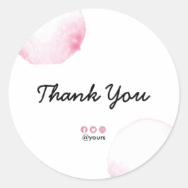 Elegantes Minimalistisches Pastell Rosa Pinselstri Runder Aufkleber