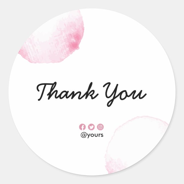 Elegantes Minimalistisches Pastell Rosa Pinselstri Runder Aufkleber (Vorderseite)