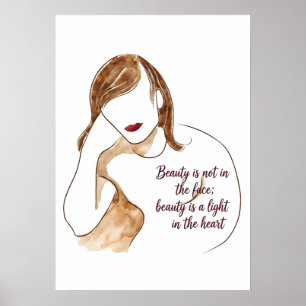 Elegantes minimalistisches Porträt mit Zitat Poster