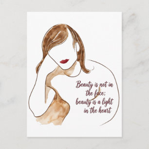 Elegantes minimalistisches Porträt mit Zitat Postkarte