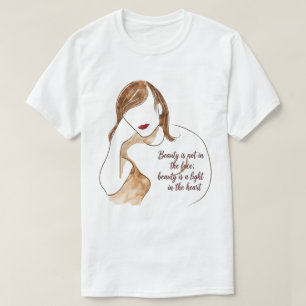 Elegantes minimalistisches Porträt mit Zitat T-Shirt