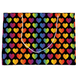 Elegantes Minimalistisches Rainbow Heart Design Gr Große Geschenktüte