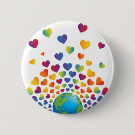 Elegantes Minimalistisches Rainbow Herzdesign Button