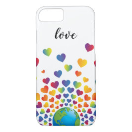 Elegantes Minimalistisches Rainbow Herzdesign Case-Mate iPhone Hülle