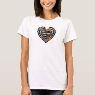 Elegantes minimalistisches Regenbogenherz T-Shirt