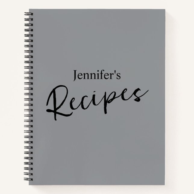 Elegantes Minimalistisches Rezept Notizbuch (Vorderseite)