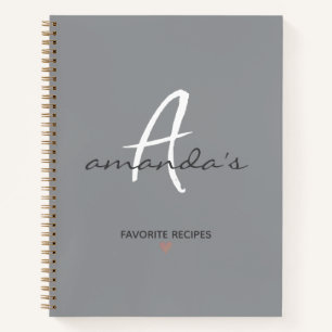 Elegantes Minimalistisches Rezept Notizbuch