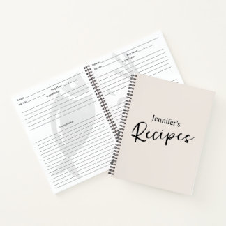 Elegantes Minimalistisches Rezept Notizbuch