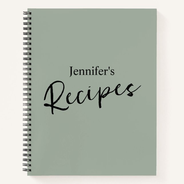 Elegantes Minimalistisches Rezept Notizbuch (Vorderseite)