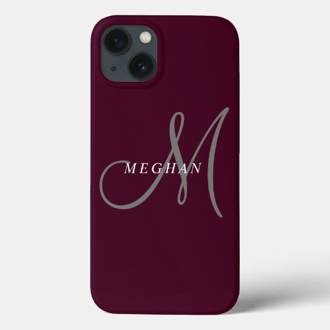 Elegantes Minimalistisches Schlichtes Burgund Mit  Case-Mate iPhone Hülle (Rückseite)