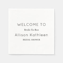 Elegantes Minimalistisches Schwarz-Weiß-Brautparty Serviette