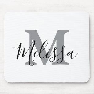 Elegantes minimalistisches Schwarz-Weiß-Chic-Desig Mousepad