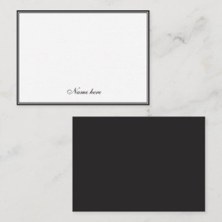 Elegantes minimalistisches Schwarz-Weiß-Doppelrand Mitteilungskarte