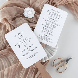 Elegantes Minimalistisches Schwarz-Weiß-Hochzeitsp Fächer