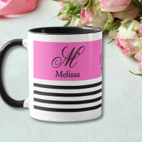 Elegantes Minimalistisches Schwarz-Weiß-Rosa-Band