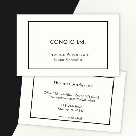 Elegantes Minimalistisches Schwarz-Weiß-Unternehme Visitenkarte