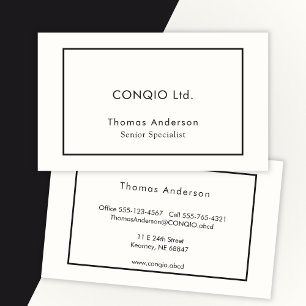 Elegantes Minimalistisches Schwarz-Weiß-Unternehme Visitenkarte