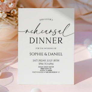 Elegantes Minimalistisches Schwarzes Probe Abendes Einladung