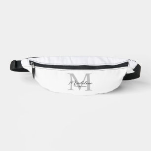 Elegantes Minimalistisches Schwarzes Script Gray M Bauchtasche