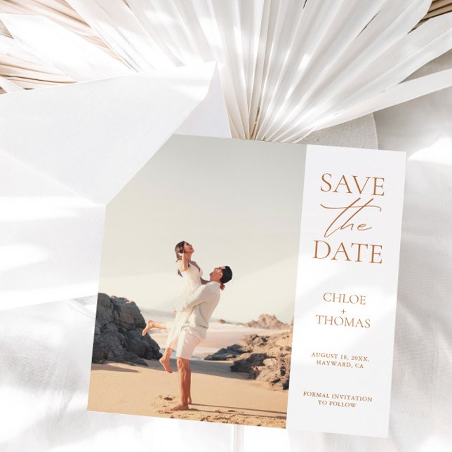 Elegantes Minimalistisches Script-Foto Save The Date (Von Creator hochgeladen)