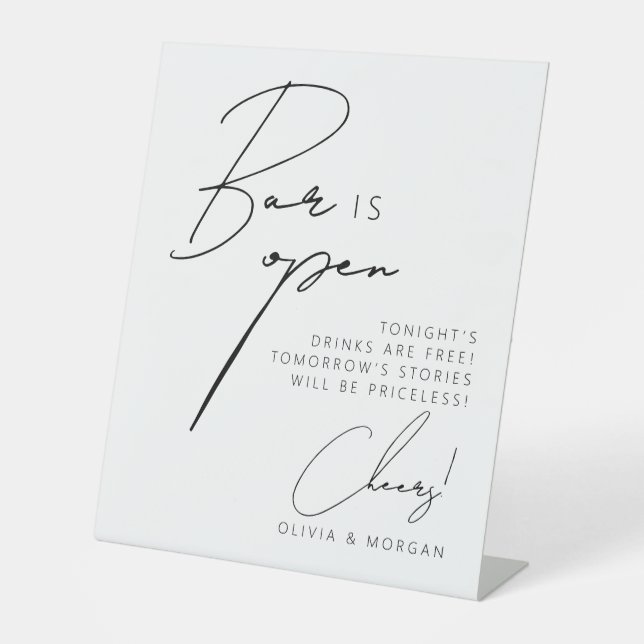 Elegantes Minimalistisches Script Funny Wedding Dr Sockelschild (Vorderseite)