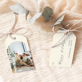 Elegantes Minimalistisches Script Happy Holidays F Geschenkanhänger