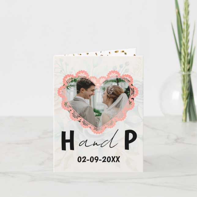 Elegantes Minimalistisches Script Monogram Foto Ho Einladung (Vorderseite)