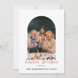 Elegantes Minimalistisches Segen Osterfamilie Foto Feiertagskarte