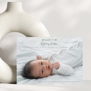 Elegantes minimalistisches Skript Hallo Baby 2 Fot Ankündigung