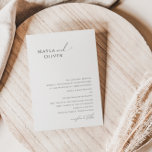 Elegantes Minimalistisches Skript Traditionelle Ho Einladung<br><div class="desc">Dieses elegante minimalistische Drehbuch traditionelle Hochzeit Einladung ist perfekt für Ihre klassische einfache Schwarz-Weiß minimale moderne Boho Hochzeit. Das Design zeichnet sich durch eine skurrile, zarte und romantische handgeschriebene Kalligraphie-Schrift mit formaler Shabby Chic-Typografie aus. Das Aussehen wird bei jeder Hochzeitszeit gut sein: Frühling, Sommer, Herbst oder Winter! Das Produkt ist...</div>