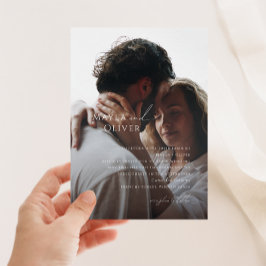 Elegantes Minimalistisches Skript verblichenes Fot Einladung