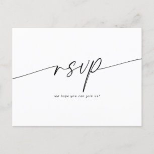 Elegantes Minimalistisches SkriptWedding RSVP Postkarte