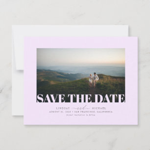 Elegantes Minimalistisches Soft Lila  Foto Save The Date