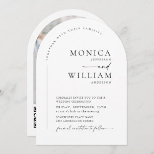 Elegantes Minimalistisches Stylish Wedding QR Code Einladung