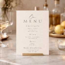 Elegantes minimalistisches Taupé-Hochzeits-Bar-Men Einladung